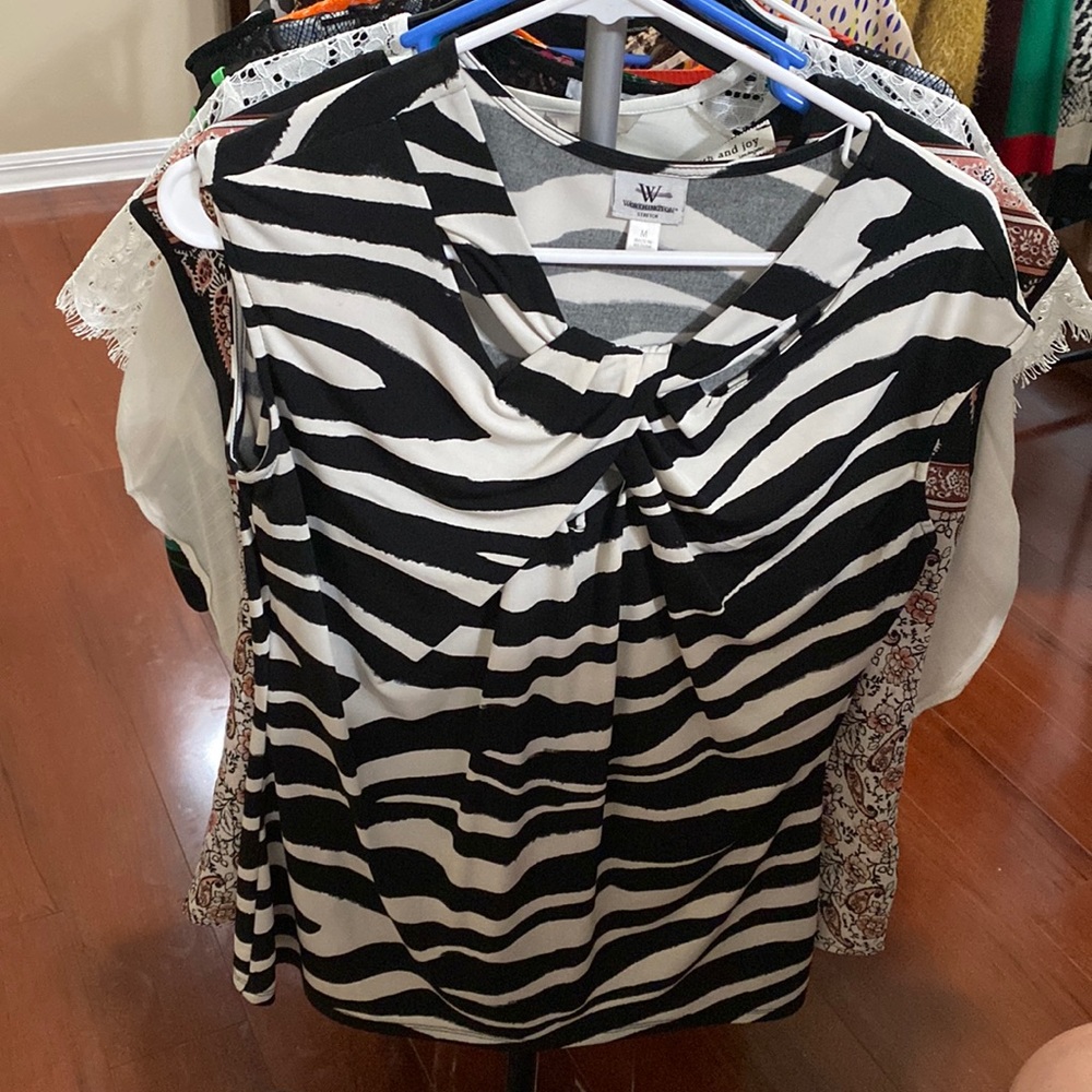 Zebra print blouse.